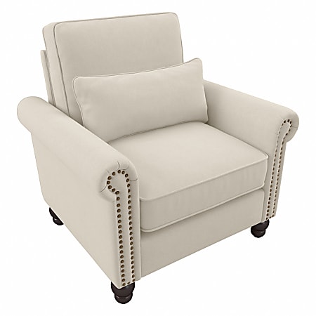 Bush® Furniture Coventry Accent Chair With Arms, Cream Herringbone, Standard Delivery
