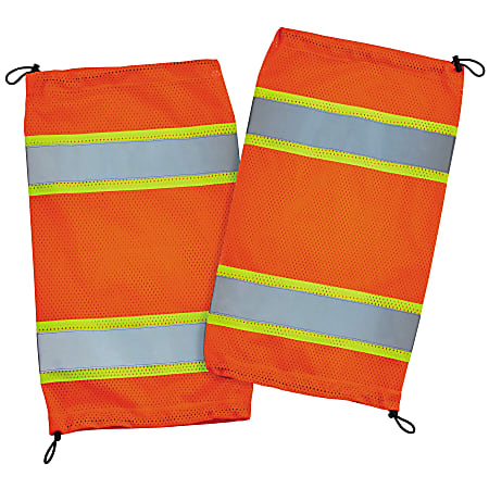 Ergodyne GloWear 8009 Hi-Vis Class E 2-Tone Mesh Leg Gaiters, One Size, Orange