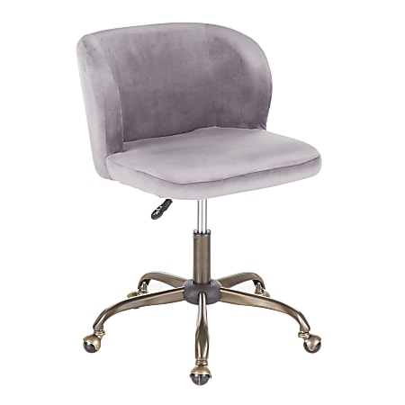 LumiSource Fran Mid-Back Task Chair, Antique/Silver