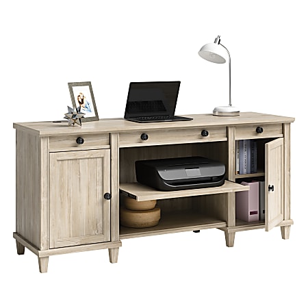 Sauder Hammond 66 W Computer Credenza Chalk Oak - Office Depot