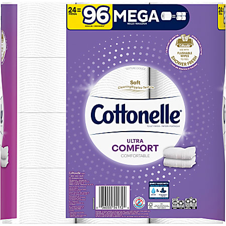 Cottonelle UltraComfort Toilet Tissue 3 x 3 78 White 268 Sheets Per ...