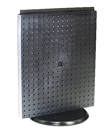 Azar Displays Double-Sided Plastic Revolving Pegboard Counter Display, 20-1/4"H x 16"W x 9"D, Black