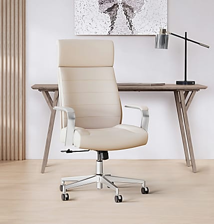 Realspace Cressfield Bonded Leather High Back Executive Chair BlackSilver  BIFMA Compliant - Office Depot