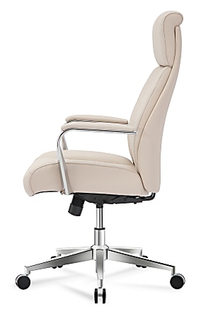 Realspace Modern Comfort Pizana Boucl Fabric High Back Executive Office  Chair Light SandBrushed Nickel BIFMA Compliant - Office Depot