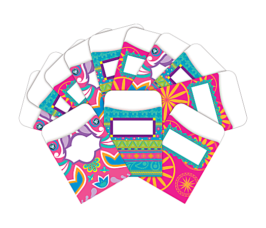 Barker Creek Peel & Stick Library Pockets, 3" x 5", Bohemian, Pack Of 60 Pockets