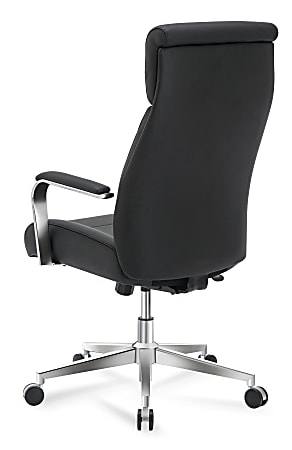 Realspace Modern Comfort Verismo Bonded Leather High Back Executive Chair  BlackChrome BIFMA Compliant - Office Depot