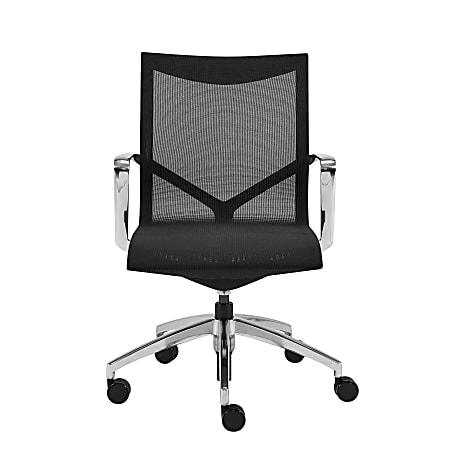 Eurostyle Tertu Mesh Low-Back Office Chair, Chrome/Black