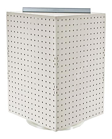 Azar Displays 4-Sided Revolving Pegboard Tabletop Display, 20"H x 14"W x 14"D, White