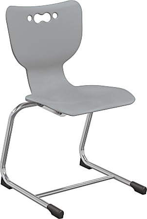 MooreCo Hierarchy Armless Cantilever Chair, 18" Seat Height, Gray