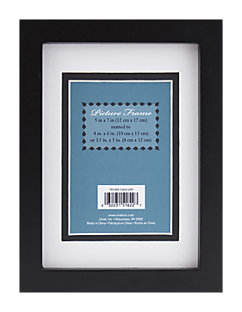 3-in-1 Wood Document And Photo Frame, 5" x 7", Black