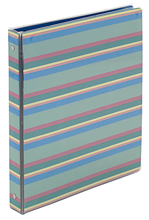 Office Depot® Brand Fashion 3-Ring Binder, 1" Oval Rings, Stripes