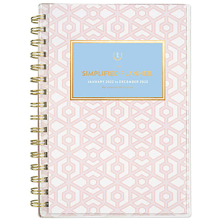 AT-A-GLANCE® Simplified By Emily Ley Weekly/Monthly Planner, Junior-Size, Blush Key, January To December 2022, EL71-201