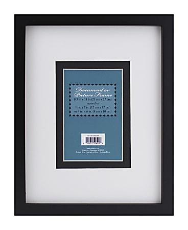 3-in-1 Wood Document And Photo Frame, 8 1/2" x 11", Black