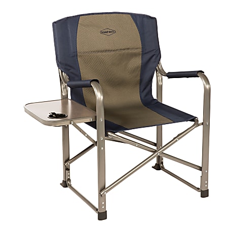 Kamp-Rite Director’s Chair With Side Table, Blue/Tan