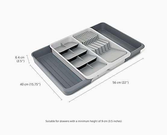 Joseph Joseph DoorStore Expandable Tier Cutlery And Knife Organizer, Stone, Total Qty 1