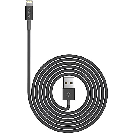 Kanex Charge and Sync Cable with Lightning Connector - 1.64 ft Lightning/USB Data Transfer Cable for iPad, iPod, iPhone, iPad mini - First End: 1 x Lightning Male Proprietary Connector - Second End: 1 x Type A Male USB - MFI - Black - 2 Pack