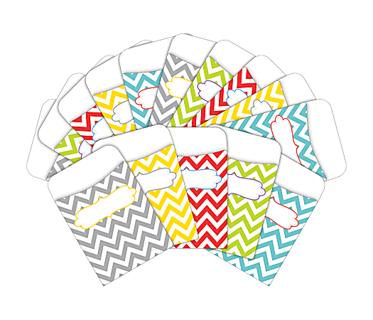 Barker Creek Peel & Stick Library Pockets, 3" x 5", Beautiful Chevron, Pack Of 60 Pockets