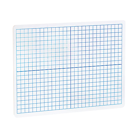 Flipside XY Axis/Plain Dry-Erase Graph Boards, 9" x 12" x 1/8", White/Blue, Pack Of 12