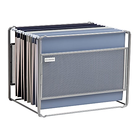 Mind Reader Hanging File Folder Organizer, 10-1/4”H x 9-3/4”W x 13”D, Silver