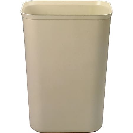 Rubbermaid® Fire-Resistant Wastebasket, 10 Gallons, 20" x 15" x 11 1/4", Beige