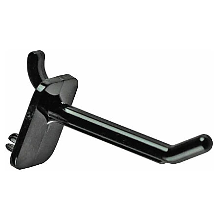 Azar Displays Locking Pegboard Hooks, 2", Black, Pack Of 50 Hooks