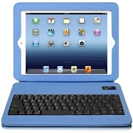 Aluratek Keyboard/Cover Case (Folio) for iPad - Sky Blue