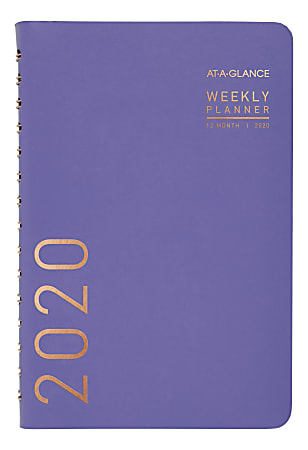 AT-A-GLANCE® Contemporary Weekly/Monthly Planner, 5-1/2" x 8-1/2", Periwinkle, January to December 2020