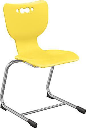 MooreCo Hierarchy Armless Cantilever Chair, 18" Seat Height, Yellow