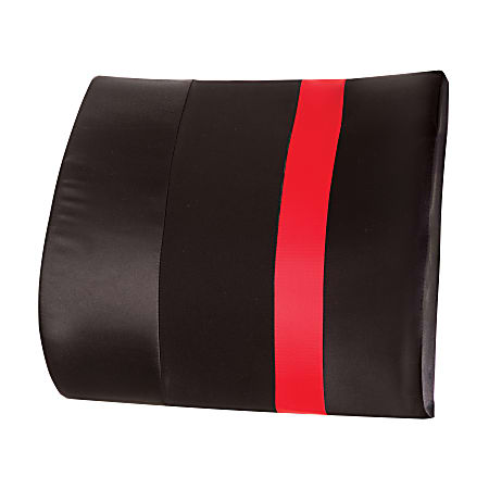 HealthSmart® Vivi Relax-a-Bac™ Premium Lumbar Back Support Cushion Pillow, 3"H x 14”W x 13”D, Black Stripe