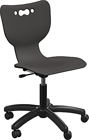 MooreCo Hierarchy Armless Mobile Chair With 5-Star Base, Hard Casters, Black