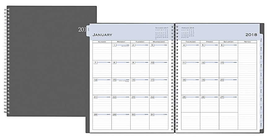 Blue Sky™ Weekly/Monthly Planner, CYO Cover, 8 1/2" x 11", 50% Recycled, Knightsbridge, January to December 2018 (100008)