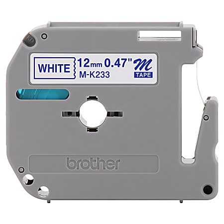 Brother® MK-233 Blue-On-White Tape, 0.5" x 26.2&#x27;