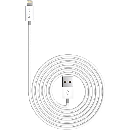 Kanex Charge and Sync Cable with Lightning Connector - 6 ft Lightning/USB Data Transfer Cable for iPad, iPod, iPhone, iPad mini - First End: 1 x Lightning Male Proprietary Connector - Second End: 1 x Type A Male USB - MFI - White