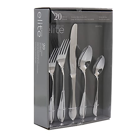 Gibson Elite Shawna 20-Piece Flatware Set, Silver