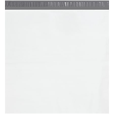 Partners Brand 24" x 24" Poly Mailers With Tear Strips, White, Case Of 200 Mailers
