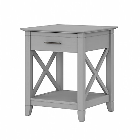 Bush Furniture Key West End Table With Storage, Cape Cod Gray, Standard Delivery