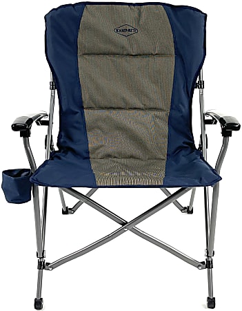Kamp-Rite Padded Hard Arm Chair, Tan/Blue
