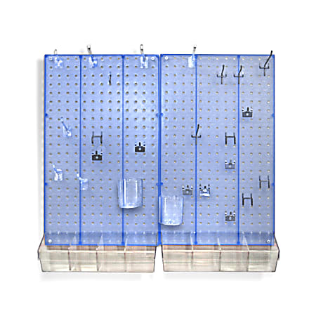 Azar Displays 70-Piece Pegboard Organizer Kit, Blue