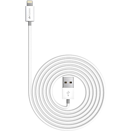 Kanex Charge and Sync Cable with Lightning Connector - 9 ft Lightning/USB Data Transfer Cable for iPad, iPod, iPhone, iPad mini - First End: 1 x 8-pin Lightning - Male - Second End: 1 x USB Type A - Male - MFI - White