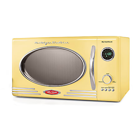 Nostalgia 800W Retro Microwave Oven, 0.9 Cu. Ft., Yellow