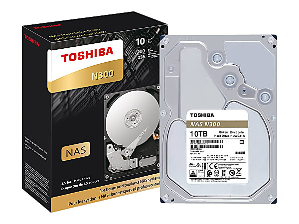 Toshiba N300 NAS - Hard drive - 10 TB - internal - 3.5" - SATA 6Gb/s - 7200 rpm - buffer: 256 MB