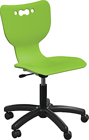 MooreCo Hierarchy Armless Mobile Chair With 5-Star Base, Hard Casters, Green/Black