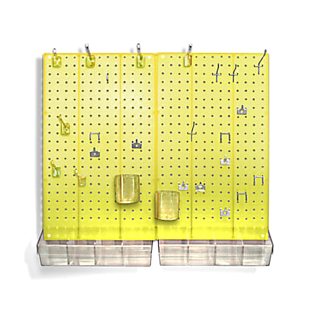 Azar Displays 70-Piece Pegboard Organizer Kit, Yellow