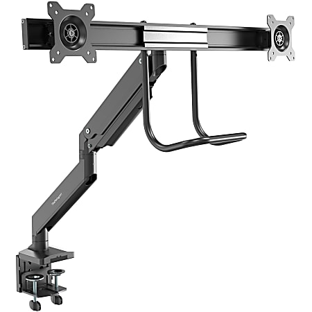 StarTech.com Desk Mount Dual Monitor Arm - Ergonomic VESA Mount 32" (17.6lb) Displays - Crossbar Handle for Full Motion - C-Clamp/Grommet