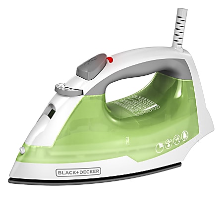 Black Decker Easy Steam Non Stick Compact Iron Lime Green - Office Depot