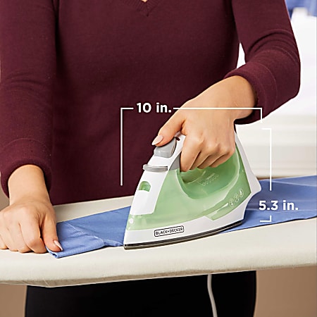 Black Decker Easy Steam Non Stick Compact Iron Lime Green Office