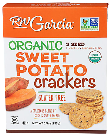 RW Garcia Organic Crackers, Sweet Potato, 5.5 Oz, Total Qty 6