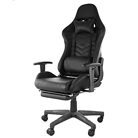 Black leather shop gaming chair