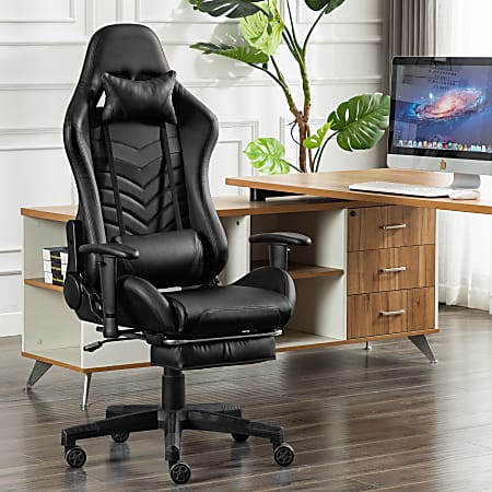 Faux leather sales gaming chair