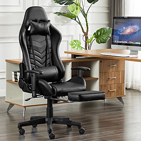 Plain black gaming chair best sale